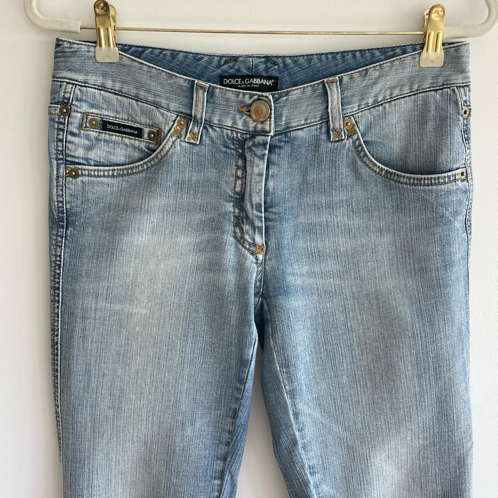 Dolce & Gabbana Light Wash Jeans with Ankle Zippers Size 42/6 - Picture 3 of 10